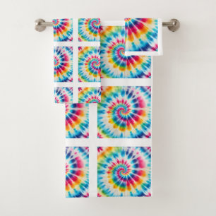 Juego de toallas con estampado psicodélico de Tie
