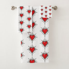 Juego de toallas con sigilo de corazón con púas de