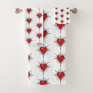 Juego de toallas con sigilo de corazón con púas de