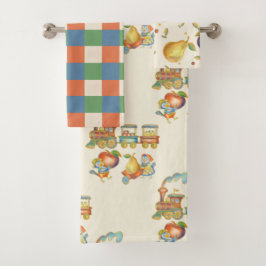 Juego de toallas Cute Bird Apple Train