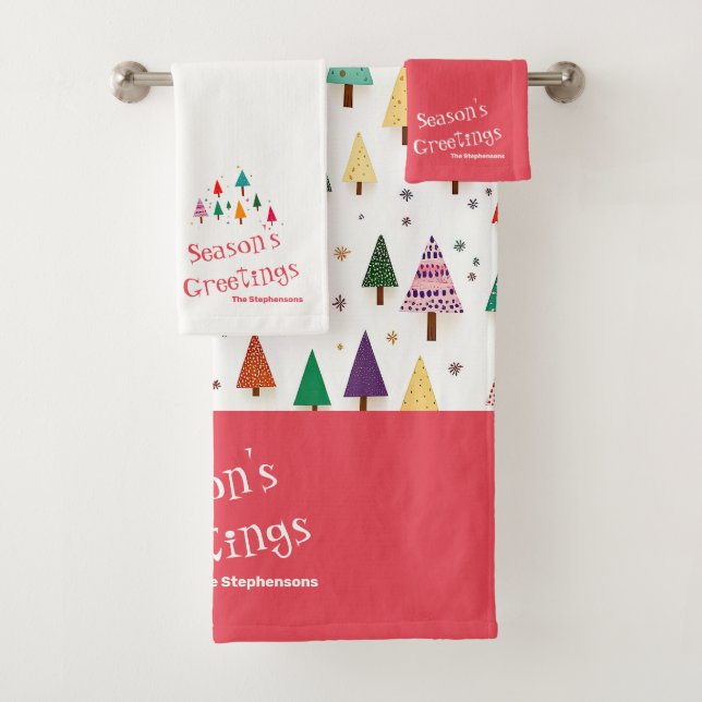 Juego de toallas de árboles de Navidad retro lindo (In situ)