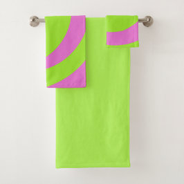 Juego de toallas de arte abstracto verde lima y ro