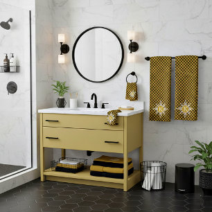 Juego de toallas de baño a cuadros con copo de nie