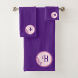 Juego de toallas de baño - Añade tu inicial - Púrp