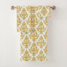 Juego de toallas de baño Aqua Gold Look Damask