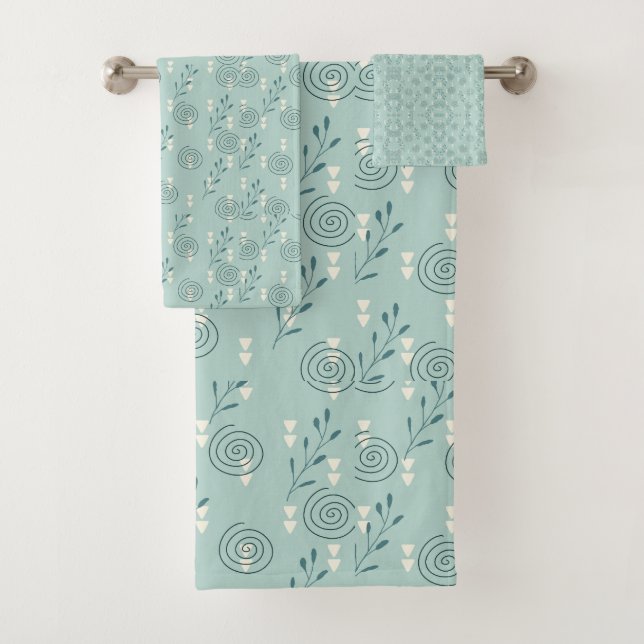 Juego de toallas de baño azul en polvo (In situ)