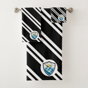 Juego de toallas de baño bávaro con bandera azul