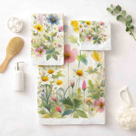 Juego de toallas de baño botánicas de 3 piezas Flo