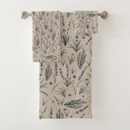 Juego de toallas de baño botánicas de lavanda