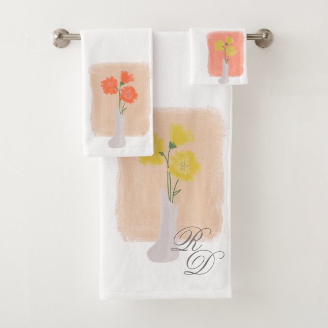 Juego de toallas de baño botánicas para florero de (In situ)
