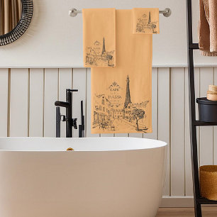 Juego de toallas de baño Cafe Paris