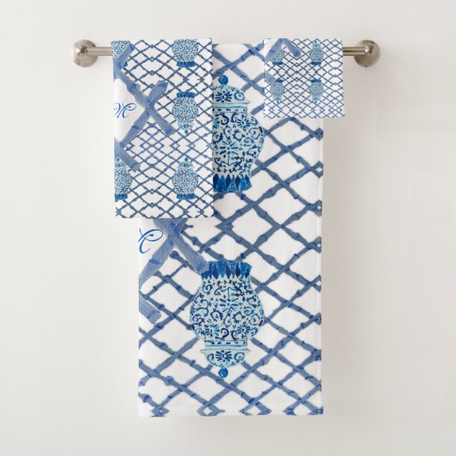 Juego de toallas de baño Chinoiserie Bamboo Ginger (In situ)