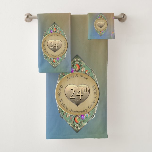 Juego de toallas de baño con 24° aniversario de Op (In situ)