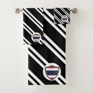 Juego de toallas de baño con bandera azul tailande