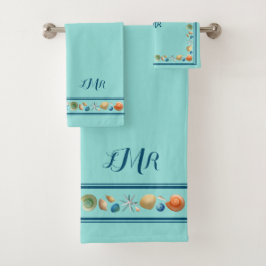 Juego de toallas de baño con conchas