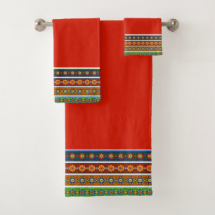 Juego de toallas de baño con diseño ornamental bri