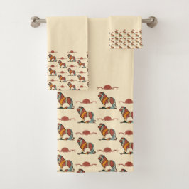 Juego de toallas de baño con estampado de león | D