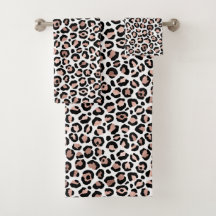 Juego de toallas de baño con estampado de leopardo