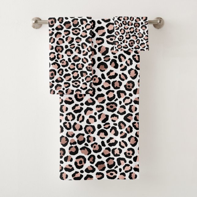 Juego de toallas de baño con estampado de leopardo (In situ)