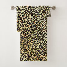 Juego de toallas de baño con estampado de leopardo