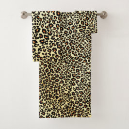 Juego de toallas de baño con estampado de leopardo