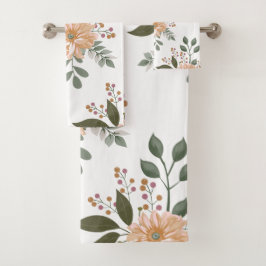 Juego de toallas de baño con estampado floral