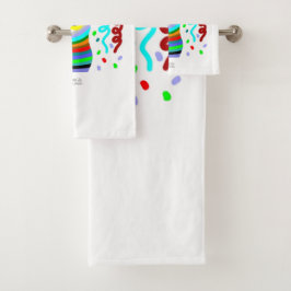 Juego de toallas de baño con felicitaciones de vel