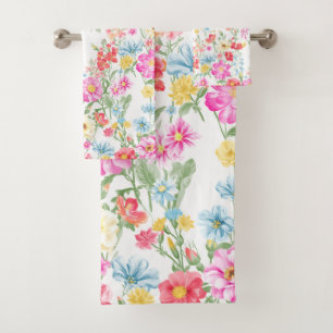 Juego de toallas de baño con flores de muelle mul