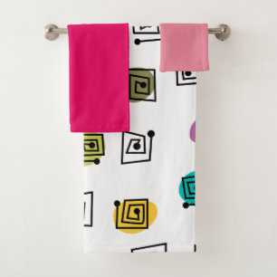 Juego de toallas de baño con laberintos de colores