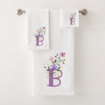 Juego de toallas de baño con letra inicial B más d