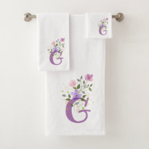 Juego de toallas de baño con letra inicial G más d