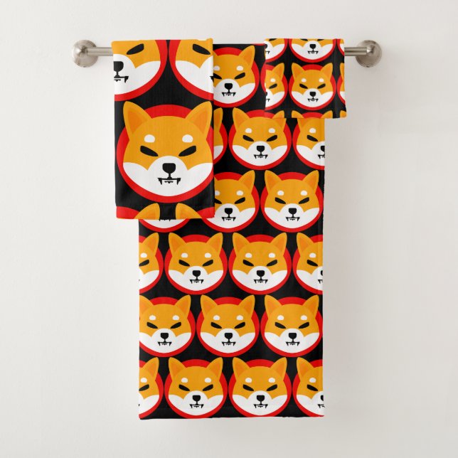 Juego de toallas de baño con logotipo de Shiba Inu (In situ)