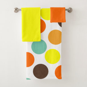 Juego de toallas de baño con lunares naranjas, ama
