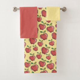 Juego de toallas de baño con manzana fresca