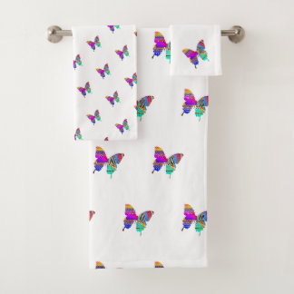 Juego de toallas de baño con mariposas Rainbow