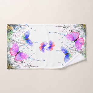 Juego de toallas de baño con mariposas volando