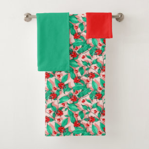 Juego de toallas de baño con mariquitas de acuarel
