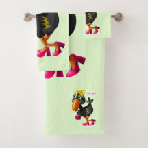 Juego de toallas de baño con pájaro moderno