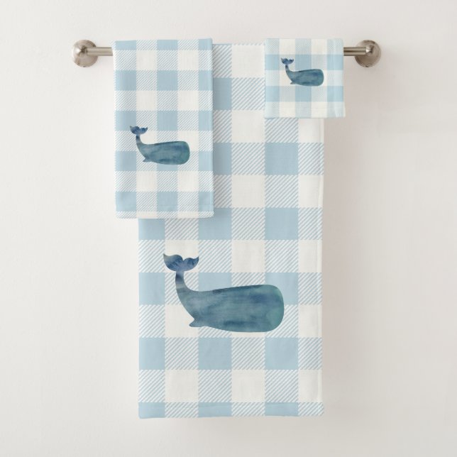 Juego de toallas de baño con patrón de Gingham de  (In situ)