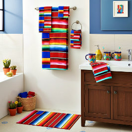 Juego de toallas de baño con rayas de serape