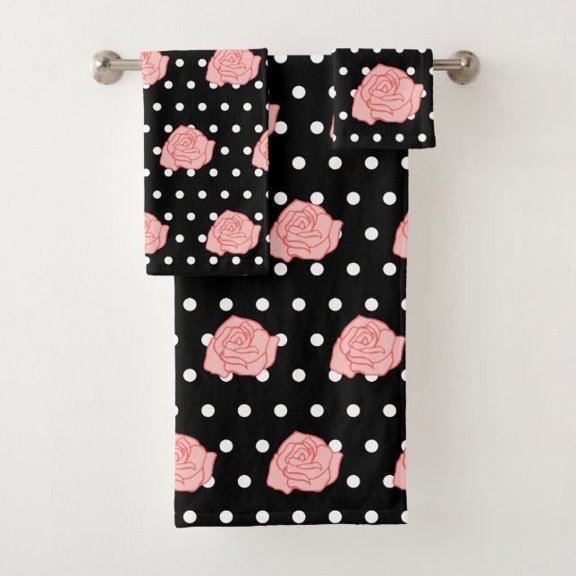 Juego de toallas de baño con rosa rosa regalo (In situ)