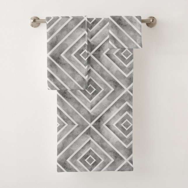 Juego de toallas de baño de acuarela geométrica cu (In situ)
