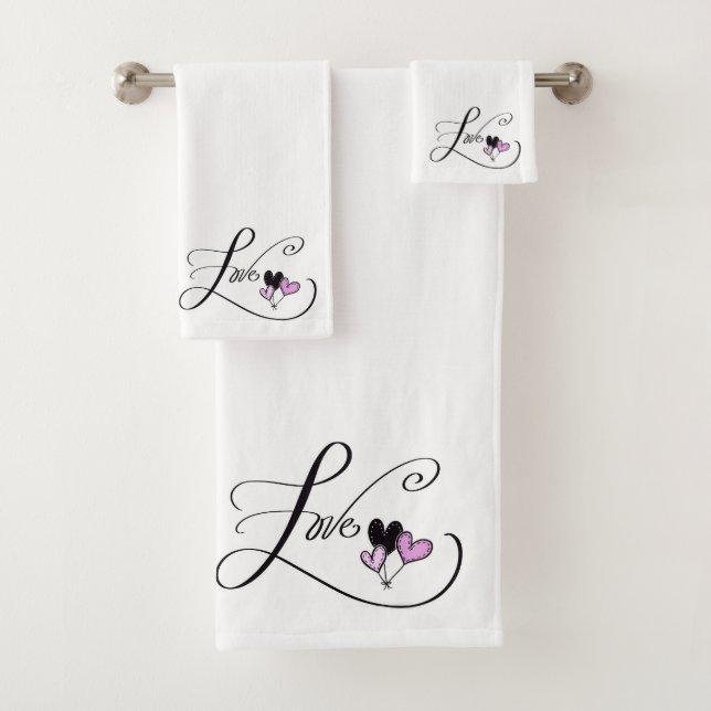 Juego de toallas de baño de amor (In situ)