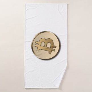 Juego de toallas de baño de Bitcoin dorado