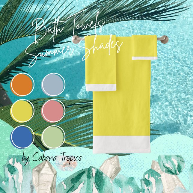 Juego de toallas de baño de borde amarillo y blanc (Subido por el creador)