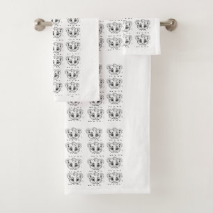Juego de toallas de baño de borde de cabeza de cub