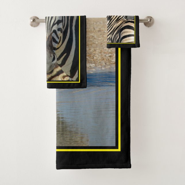 Juego de toallas de baño de cebra (In situ)