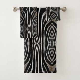 Juego de toallas de baño de cebra abstracta