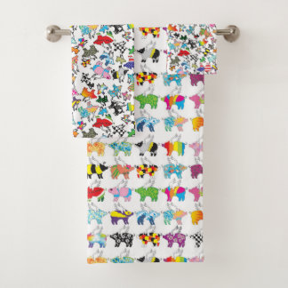 Juego de toallas de baño de cerdo volador