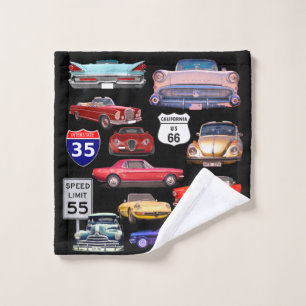 Juego de toallas de baño de coches antiguos